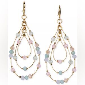 NEW! Multi-Bead Triple-Teardrop Drop Earrings